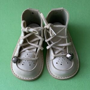 Vintage White Baby Shoes with Bells